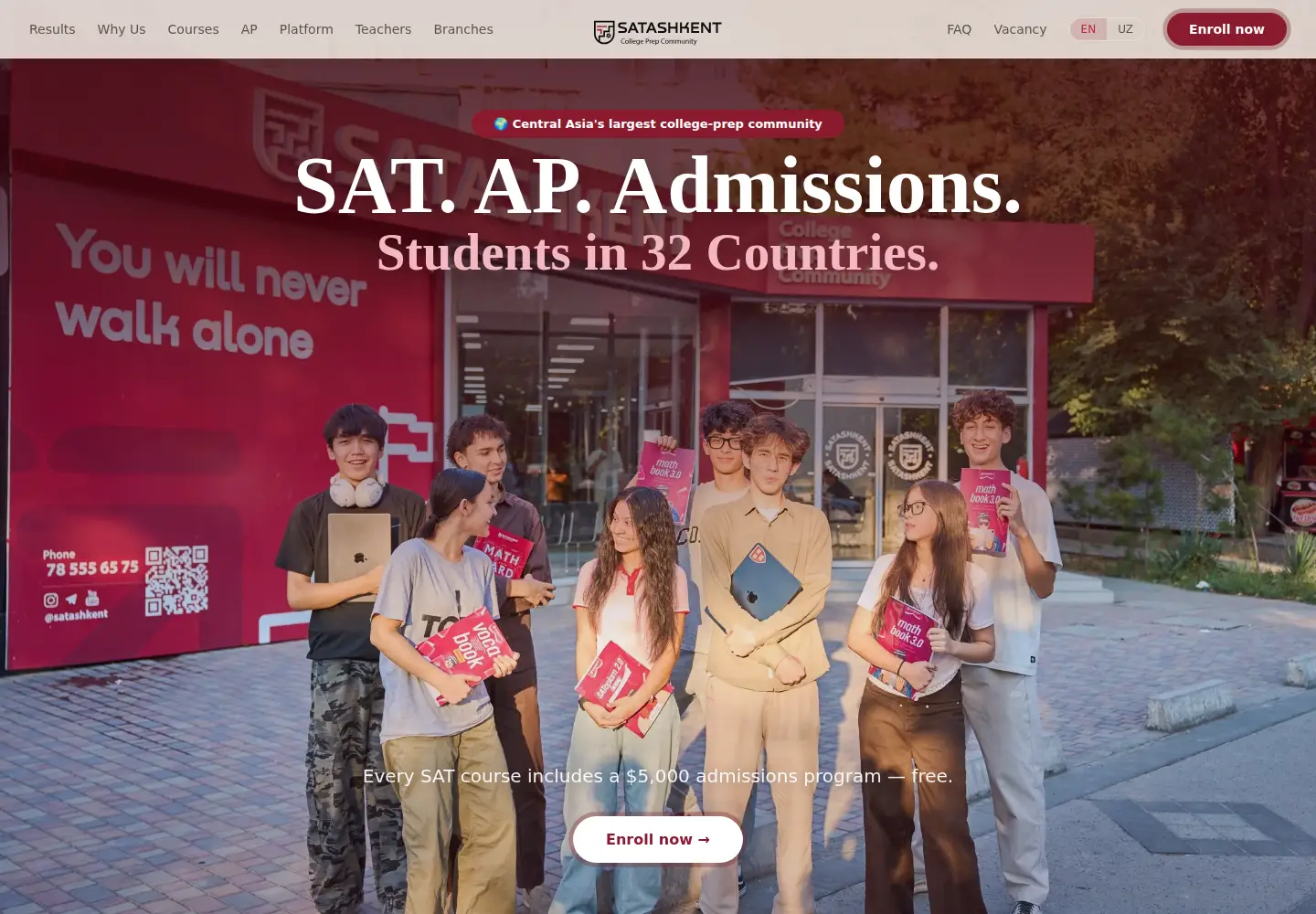 Screenshot of satashkent.uz