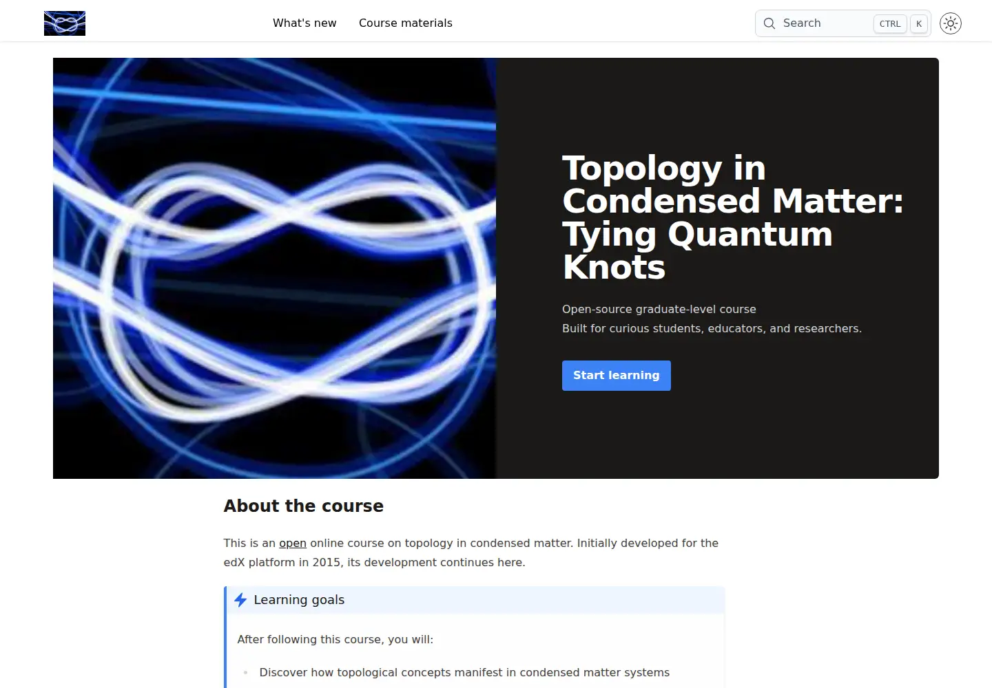 Captured homepage of topocondmat.org in the current scan