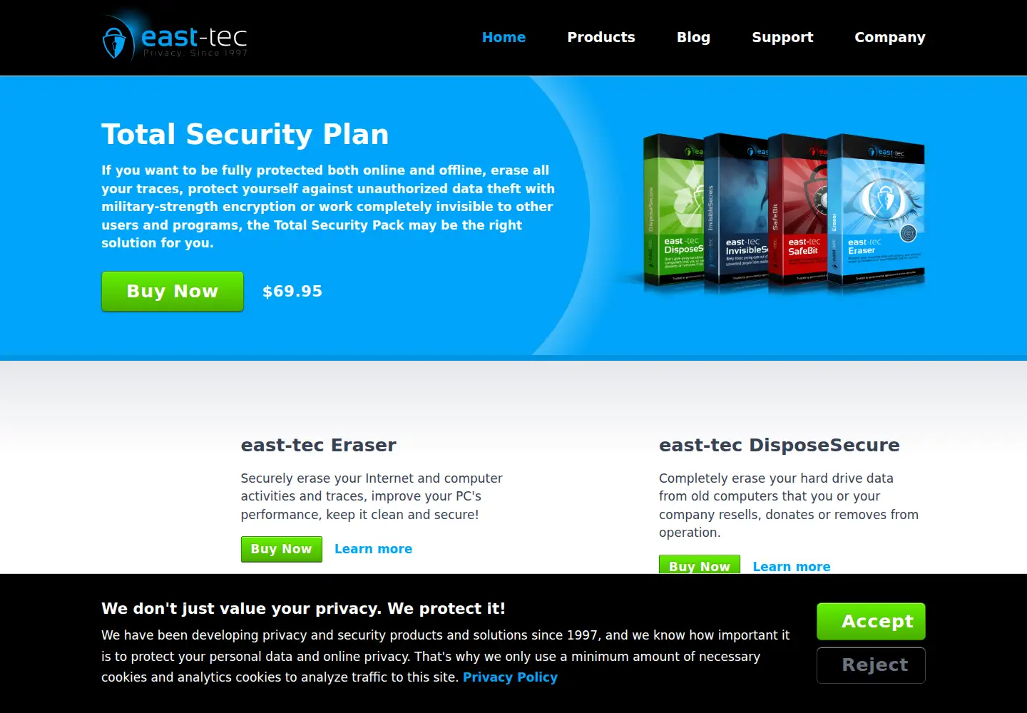 Screenshot of east-tec.com