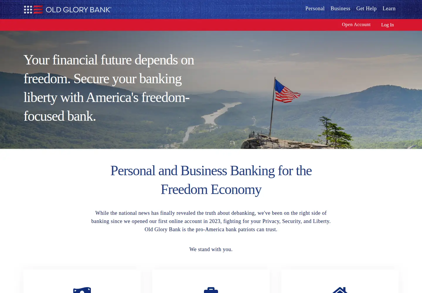 Screenshot of oldglorybank.com