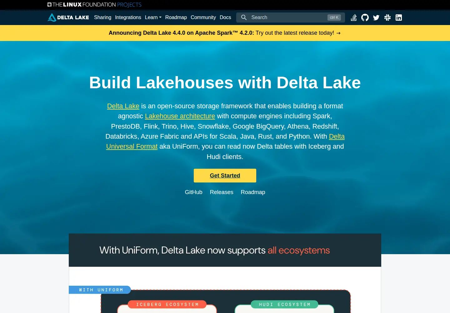 Screenshot of delta.io