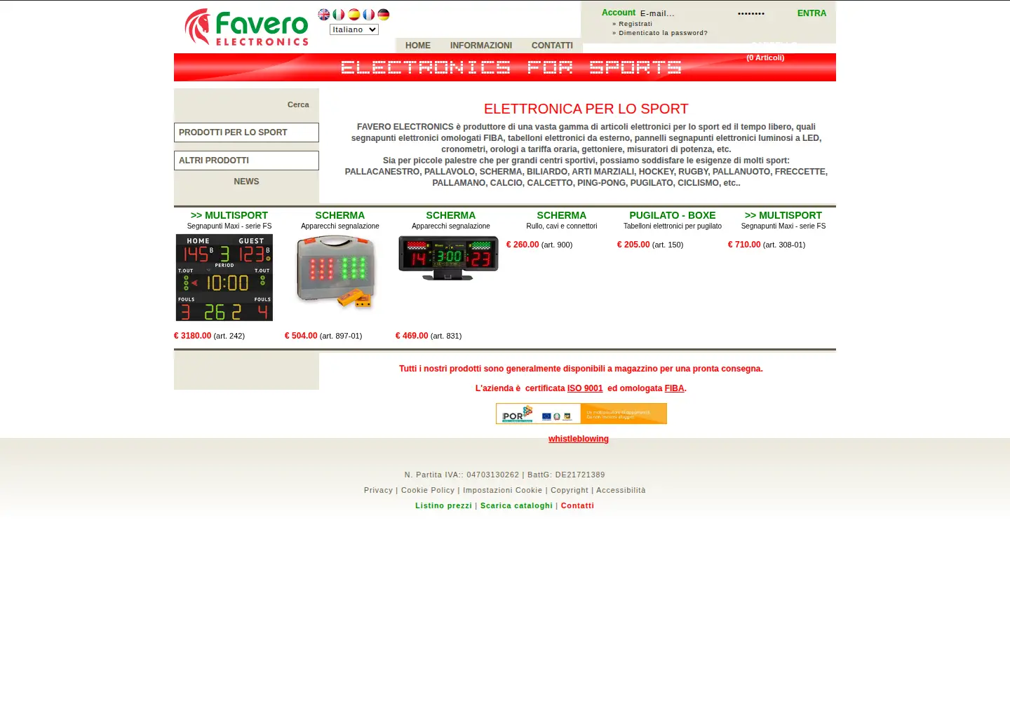 Screenshot of favero.com