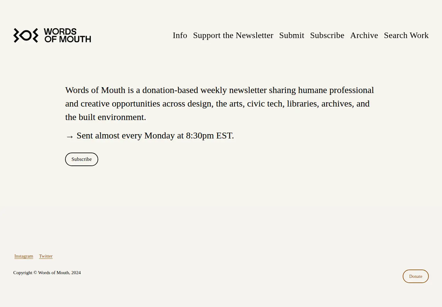 Screenshot of wordsofmouth.org