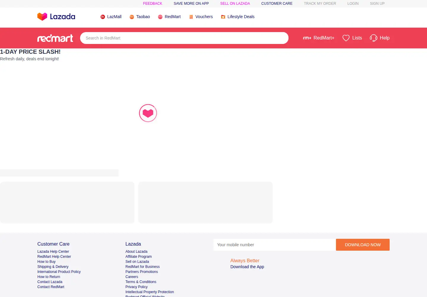 Screenshot of redmart.com