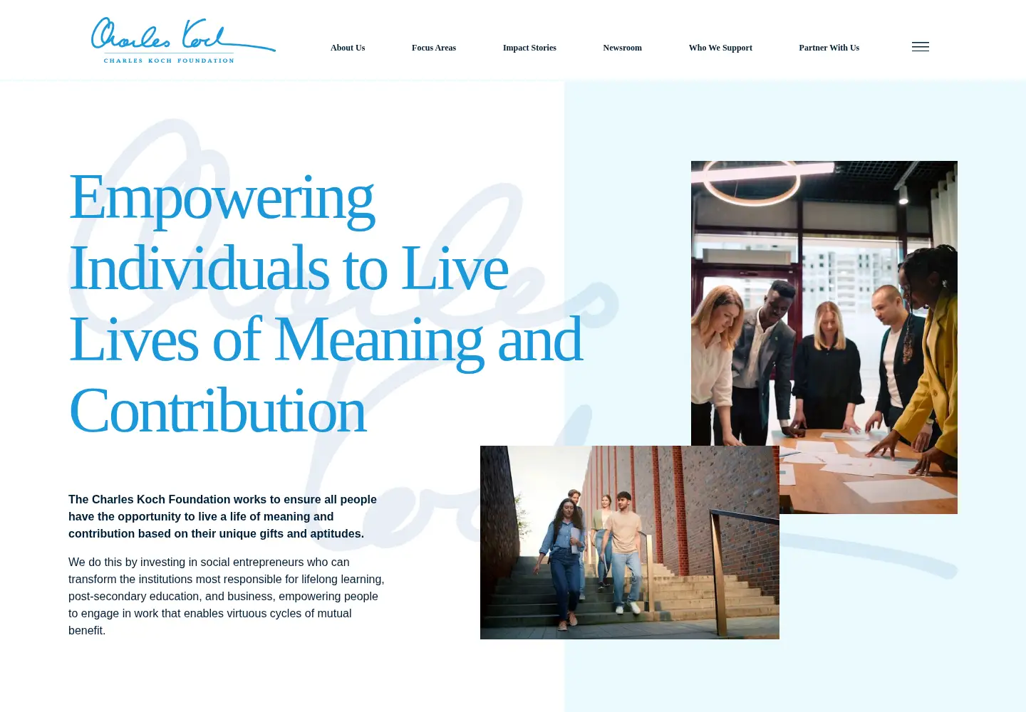 Screenshot of charleskochfoundation.org