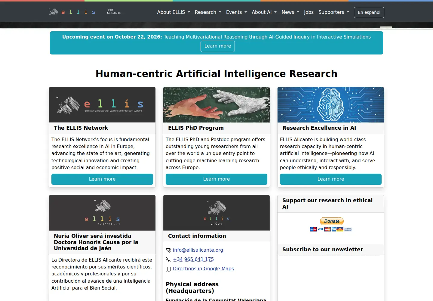 Screenshot of ellisalicante.org