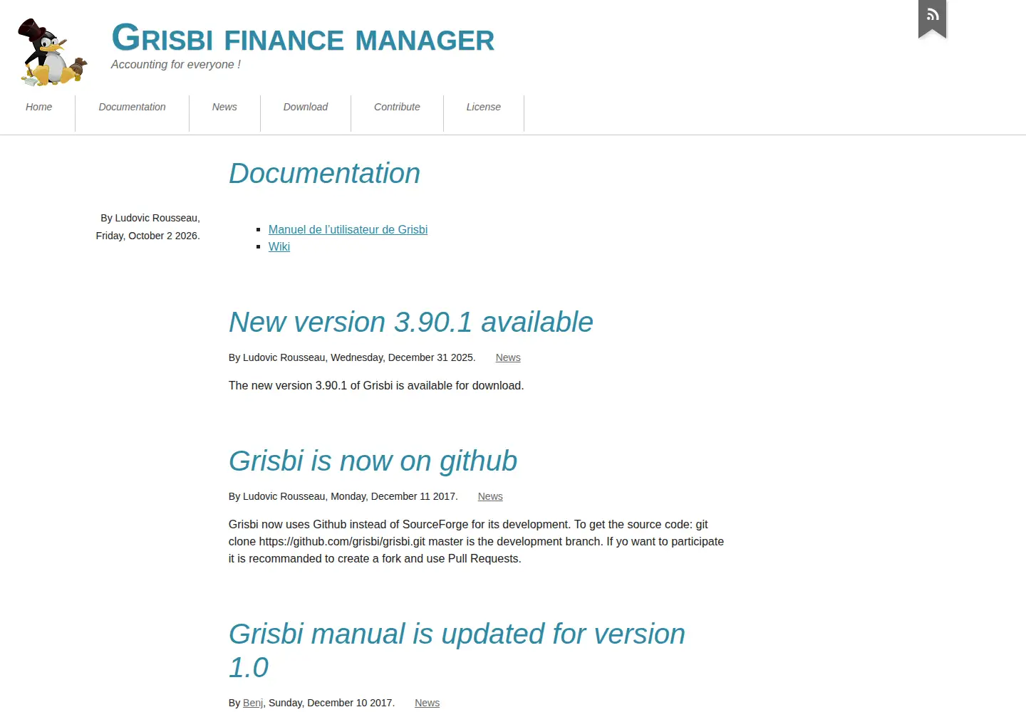 Screenshot of grisbi.org