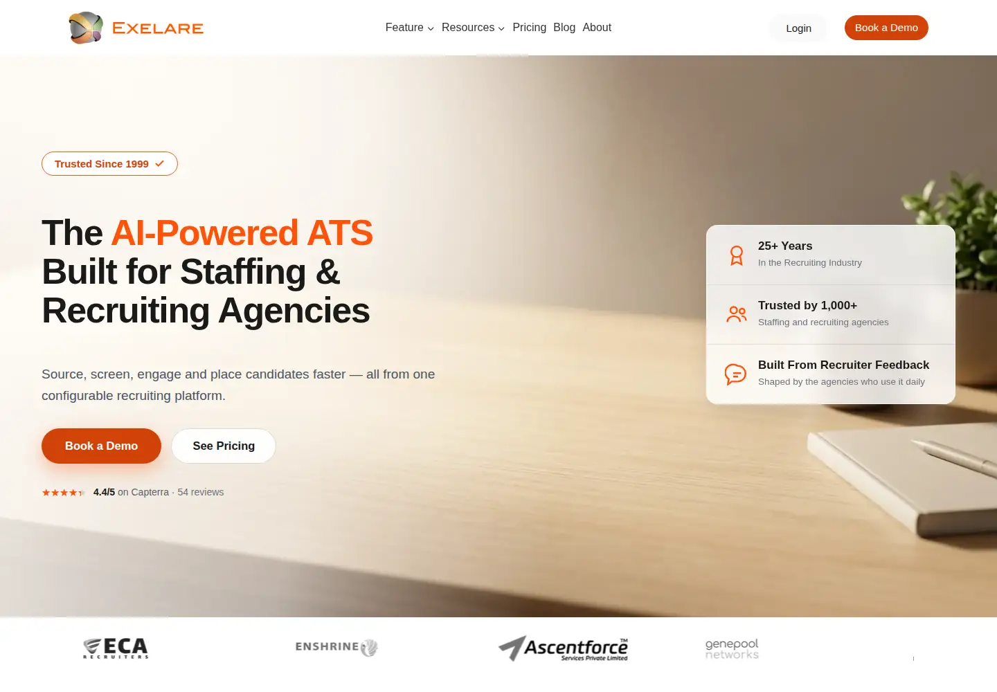 Screenshot of exelare.com