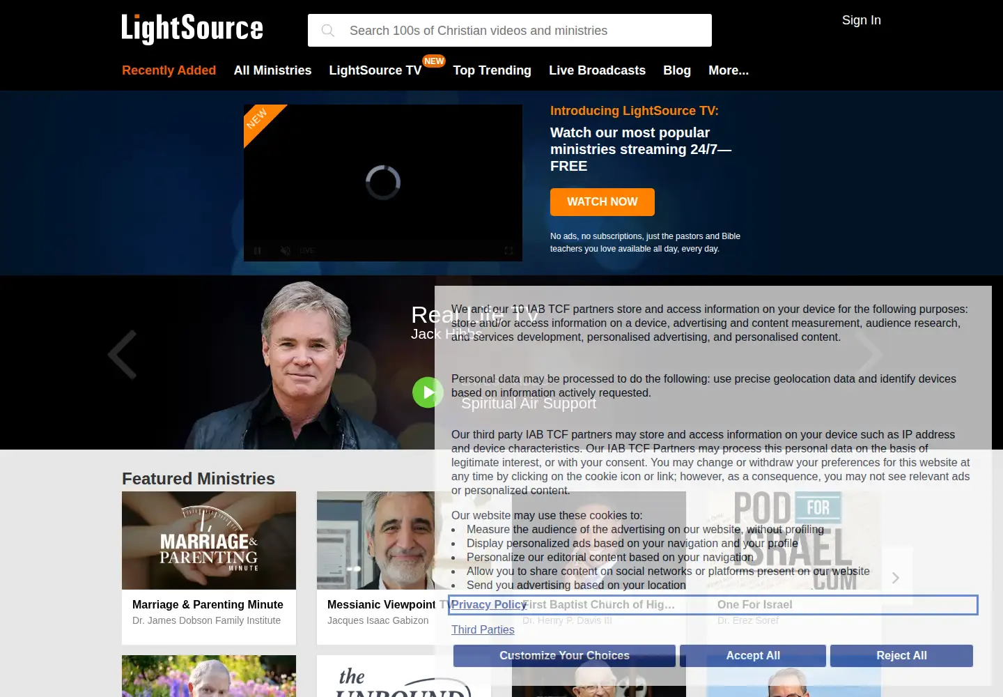 Screenshot of lightsource.com