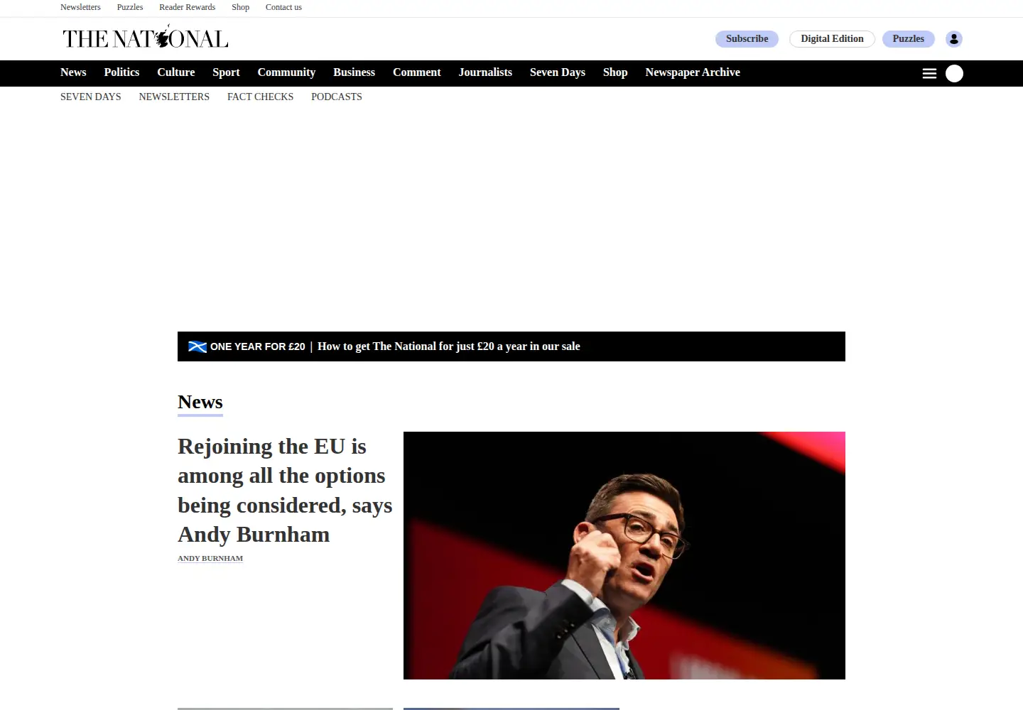 Screenshot of thenational.scot
