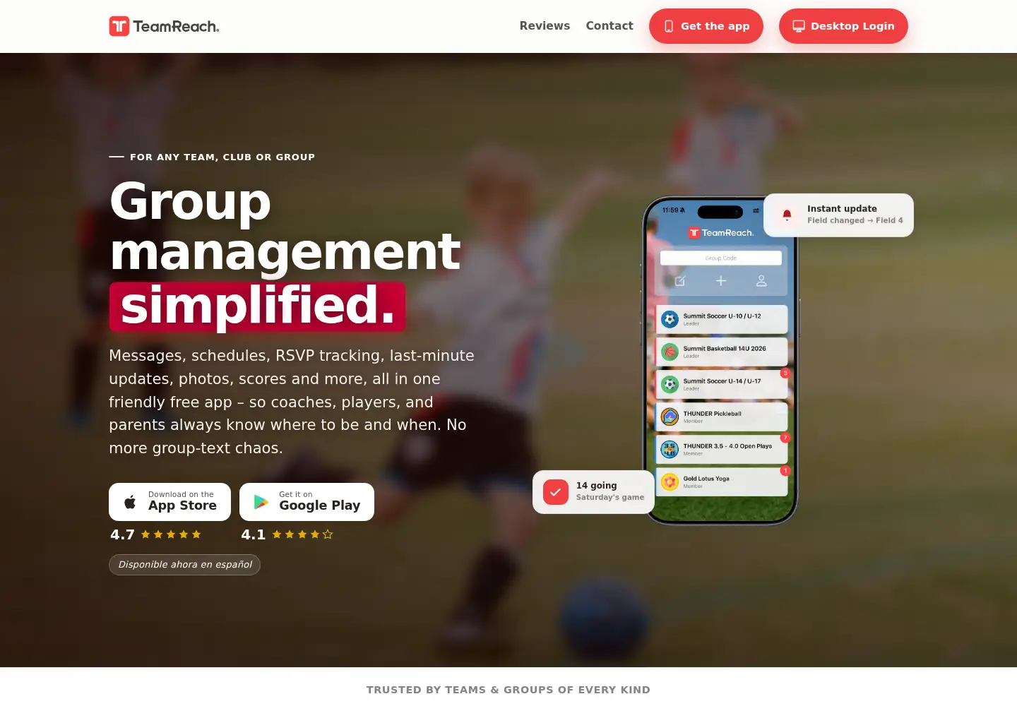 Screenshot of teamreach.com