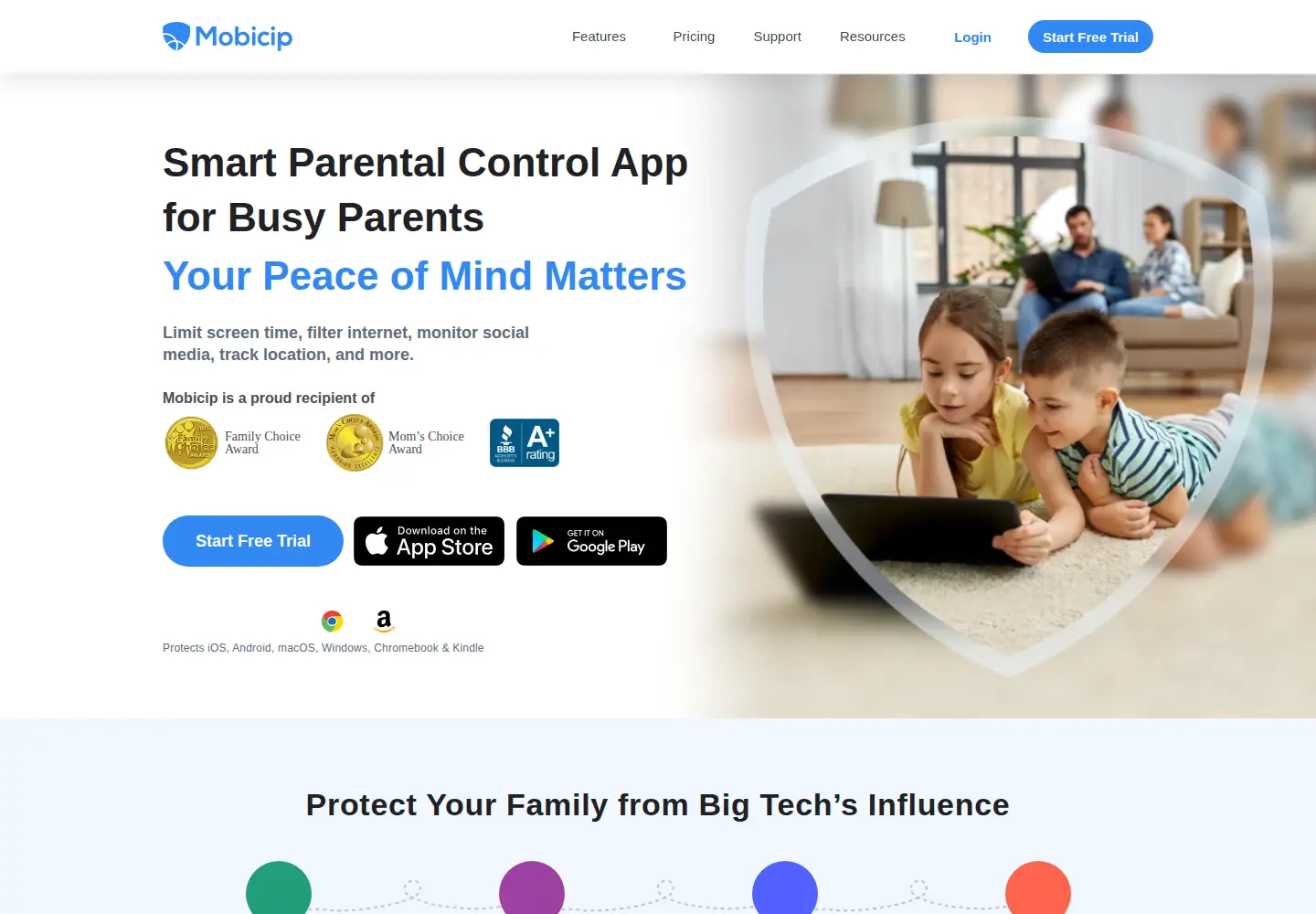 Screenshot of mobicip.com
