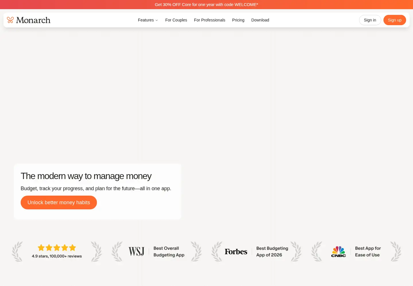 Screenshot of monarchmoney.com