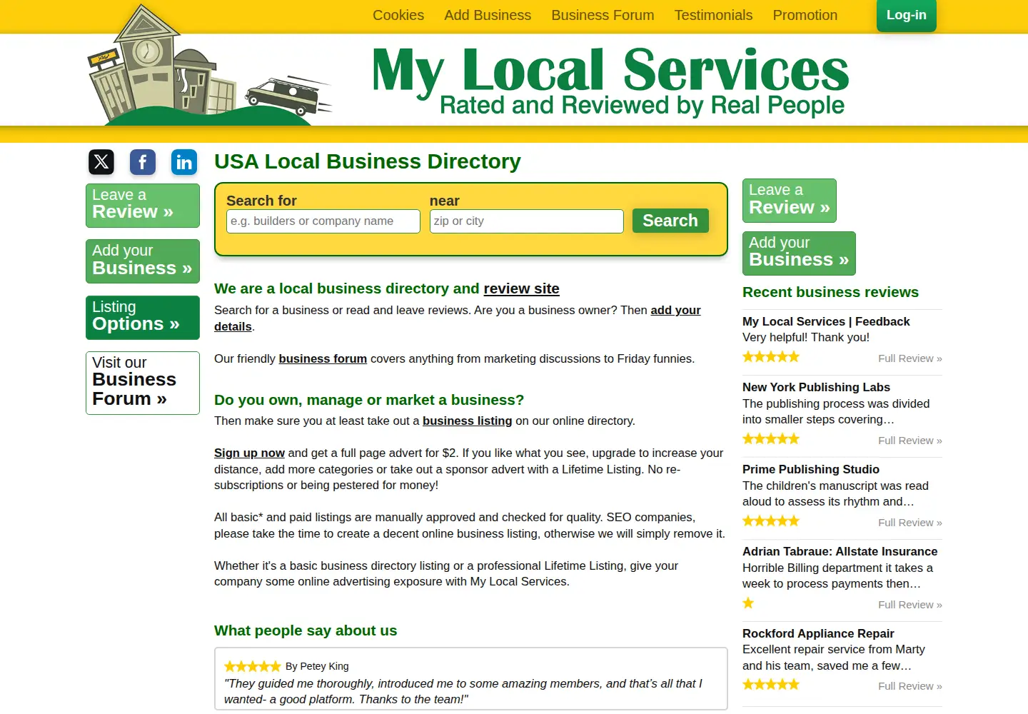 Screenshot of mylocalservices.com