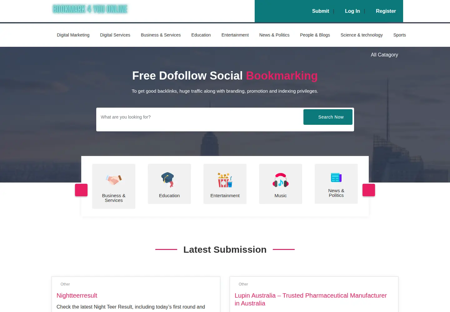 Screenshot of bookmark4you.online