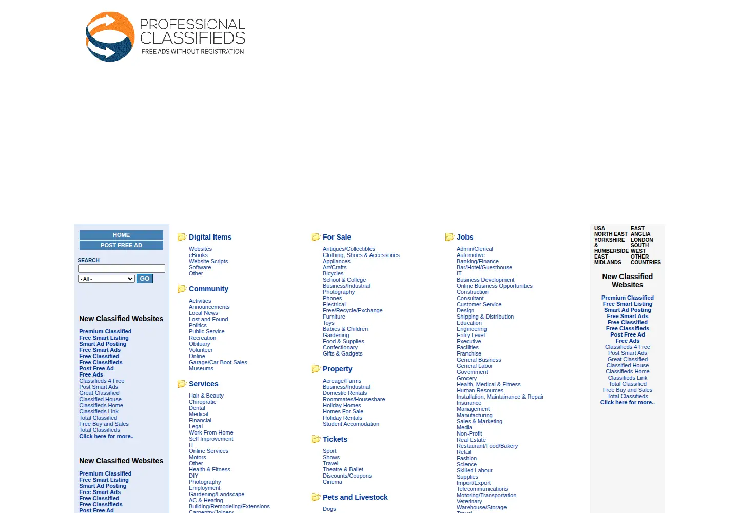 Screenshot of pclassified.com