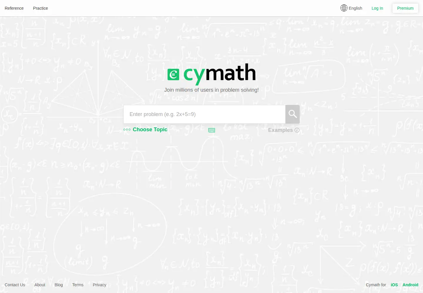 Captured homepage of cymath.com in the current scan
