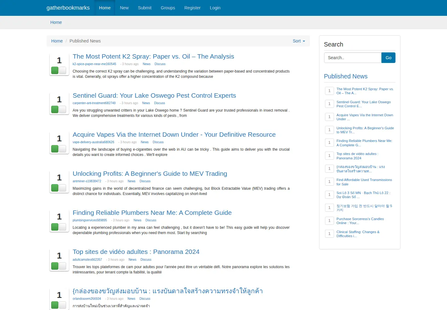 Screenshot of gatherbookmarks.com