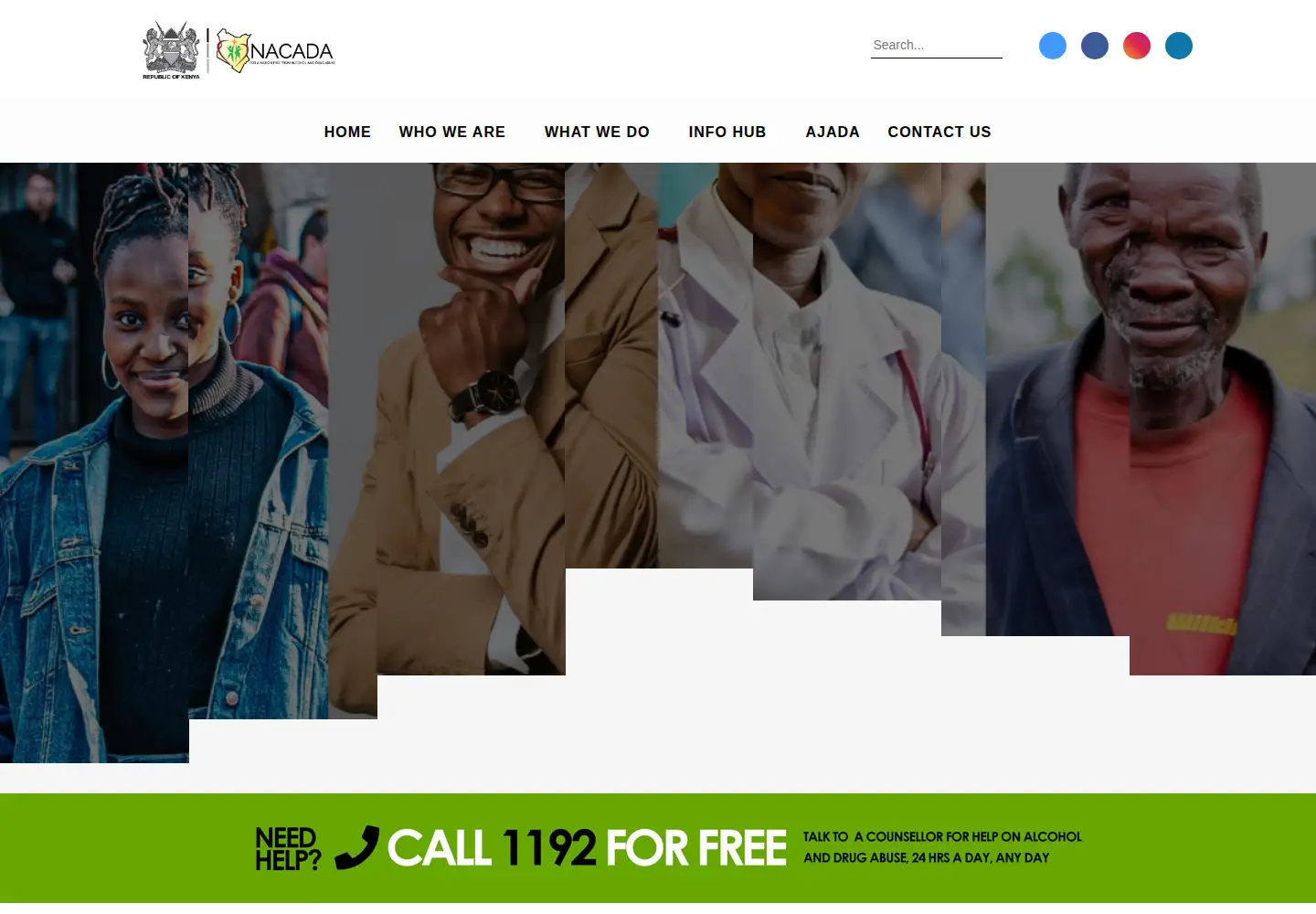 Captured homepage of nacada.go.ke in the current scan
