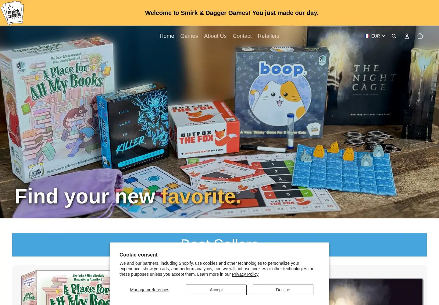 Screenshot of smirkanddagger.com