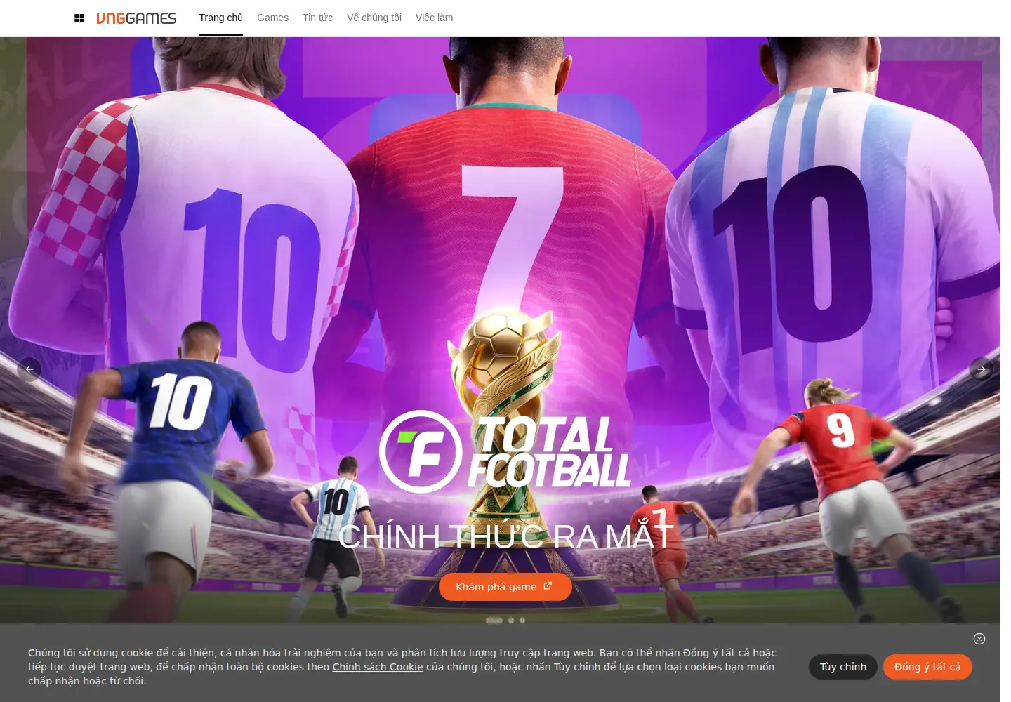 Screenshot of vnggames.com