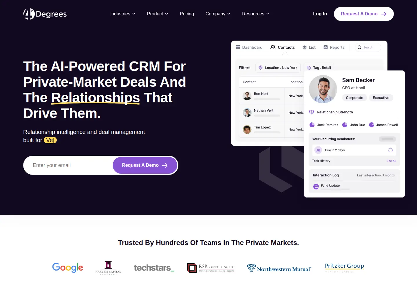 Captured homepage of 4degrees.ai in the current scan