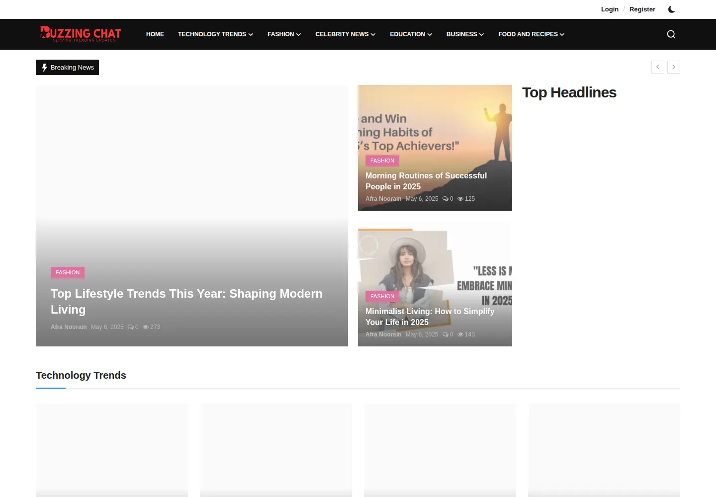 Captured homepage of buzzingchat.com in the current scan