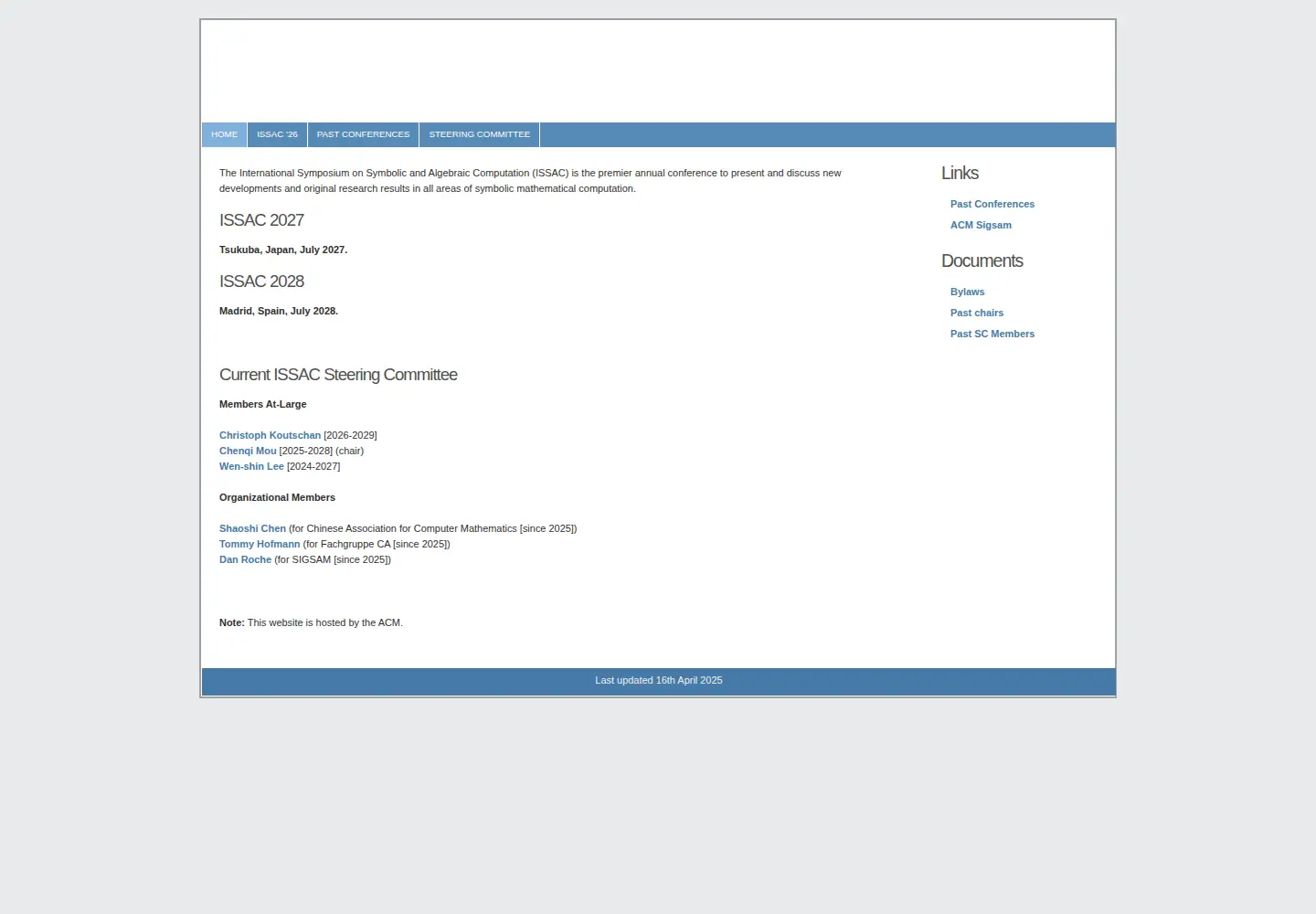 Screenshot of issac-conference.org