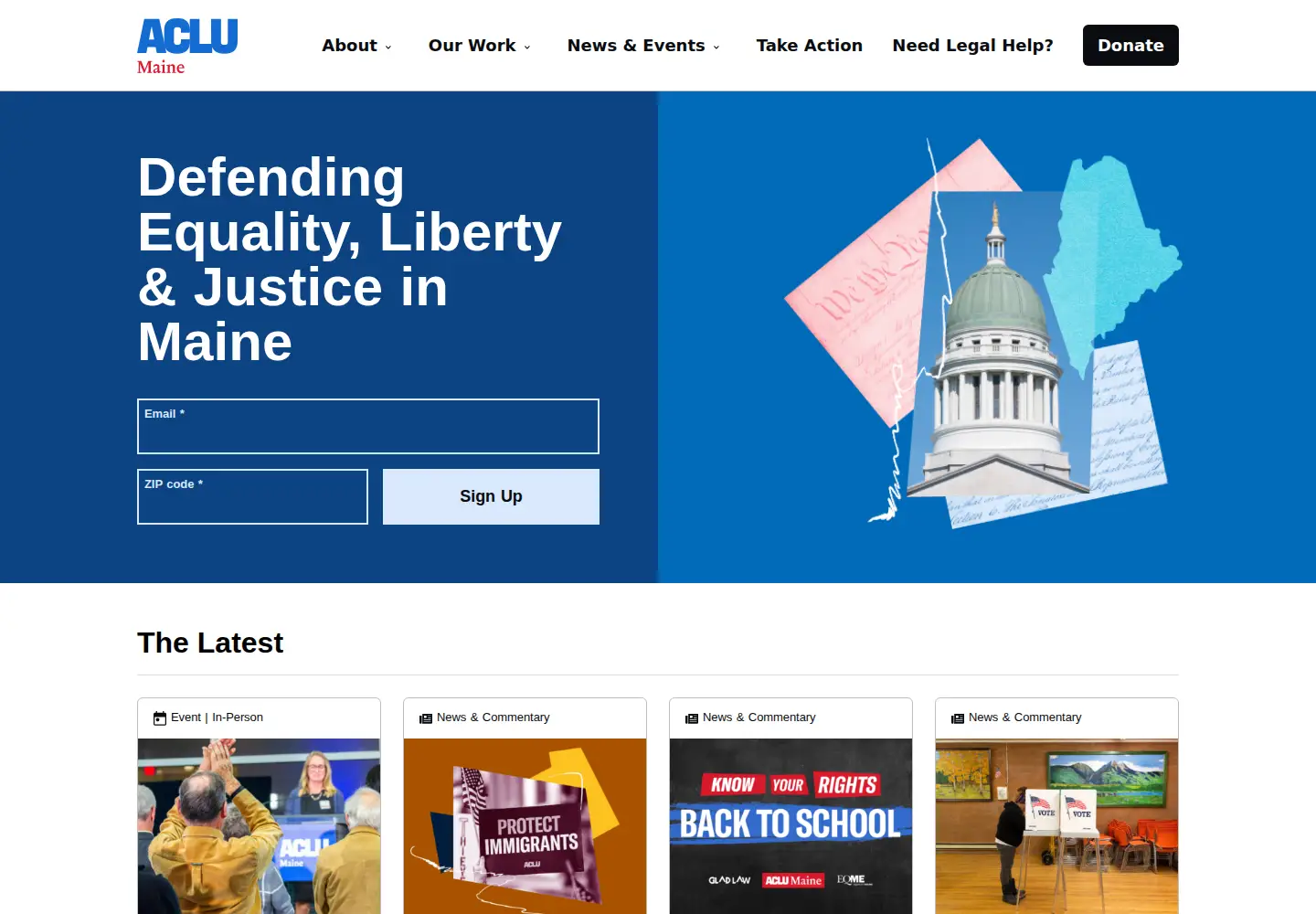 Screenshot of aclumaine.org