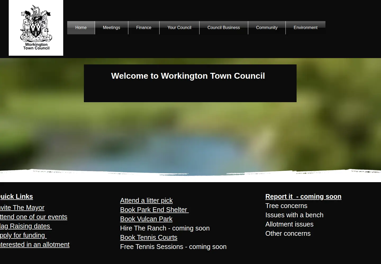 Captured homepage of workingtontowncouncil.gov.uk in the current scan