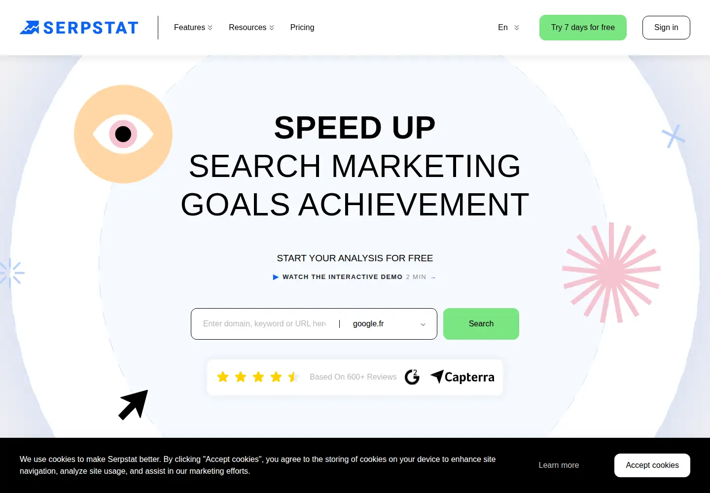 Screenshot of serpstat.com