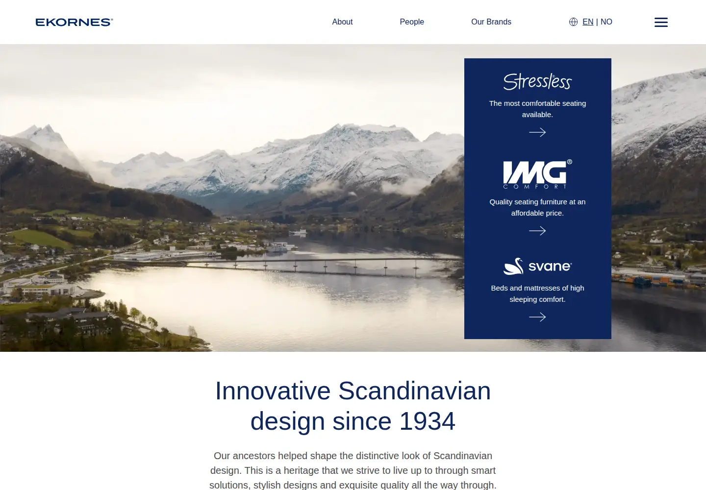 Screenshot of ekornes.com