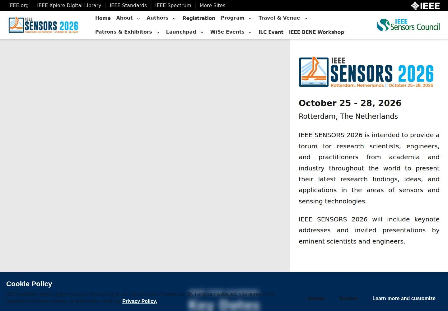 Screenshot of ieee-sensorsconference.org