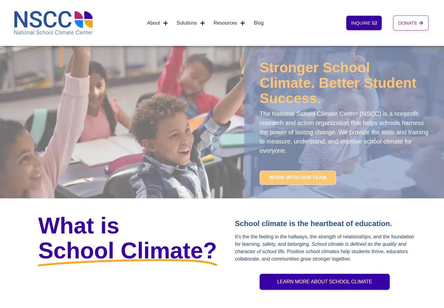 Screenshot of schoolclimate.org