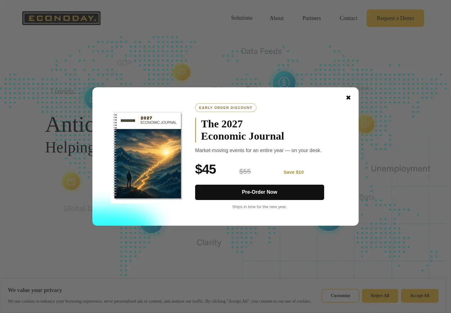 Screenshot of econoday.com