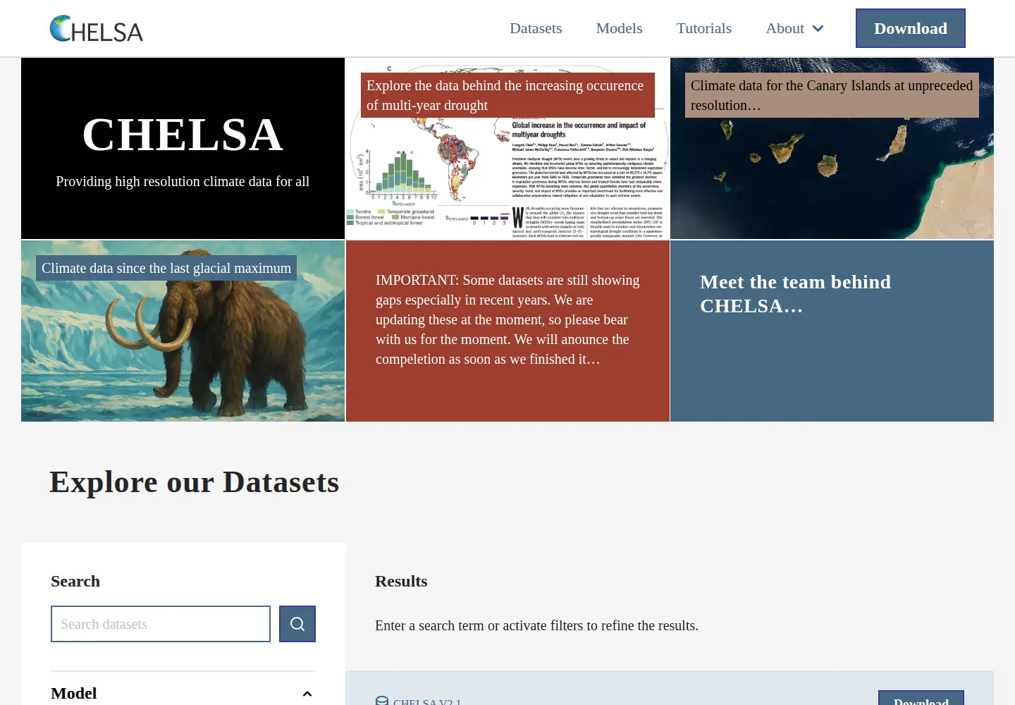 Screenshot of chelsa-climate.org