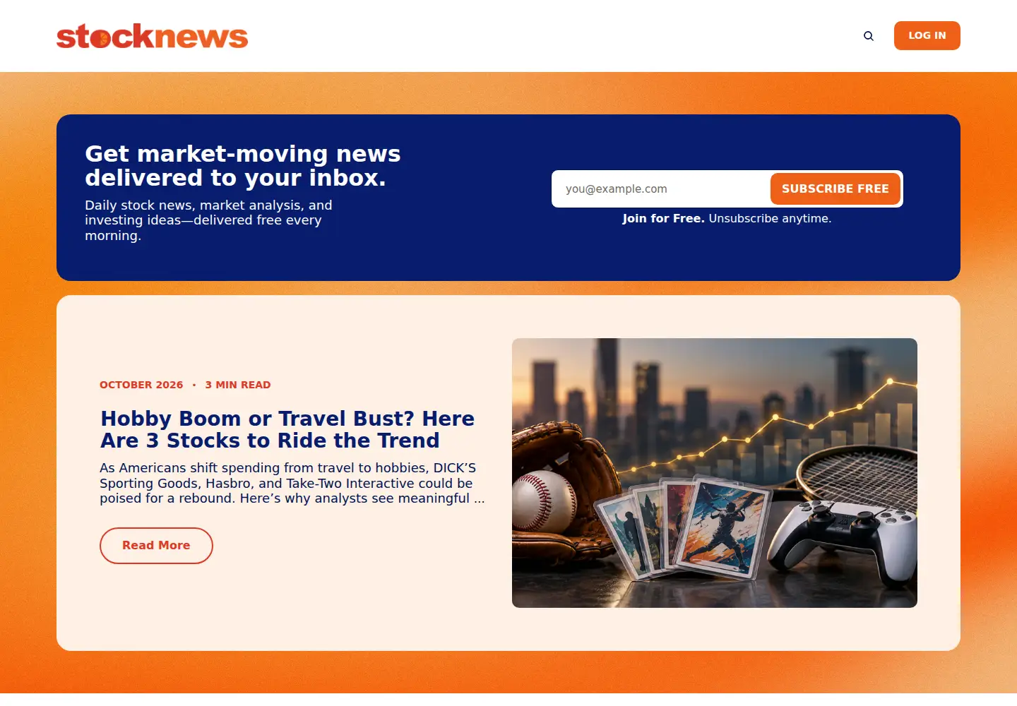 Screenshot of stocknews.com