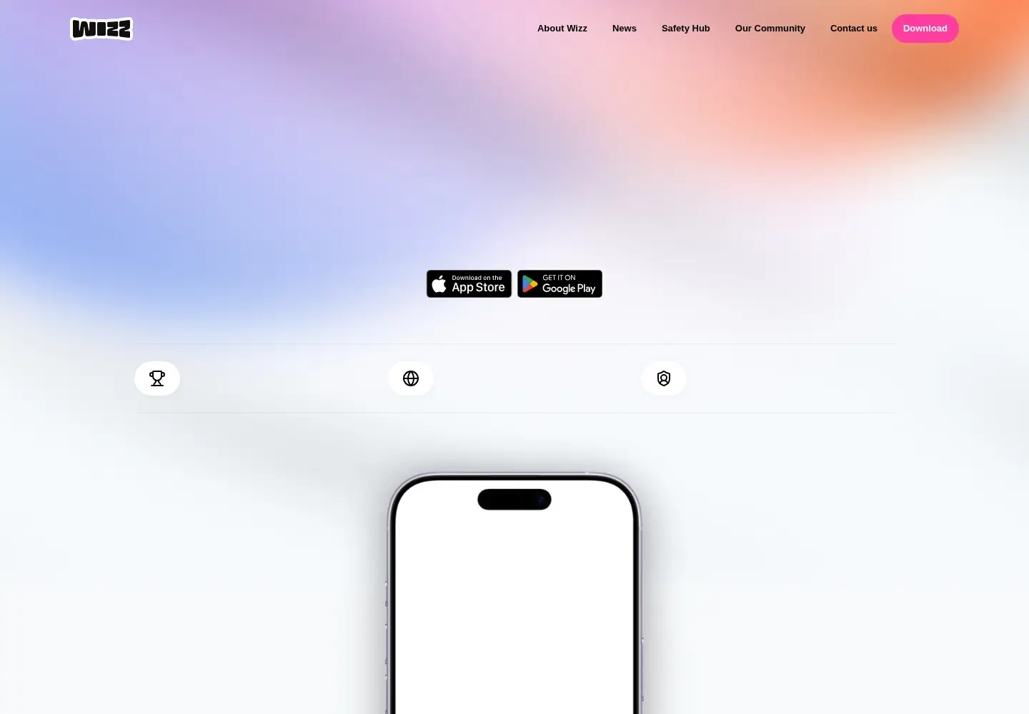 Captured homepage of wizzapp.com in the current scan