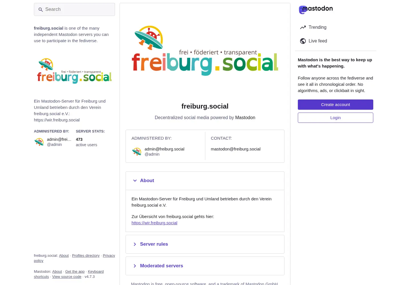 Screenshot of freiburg.social