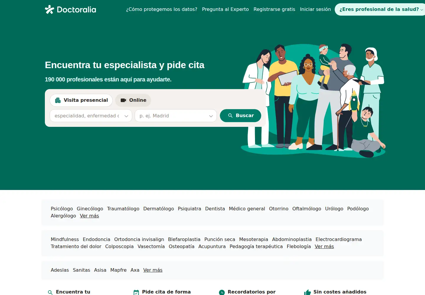 Screenshot of doctoralia.es