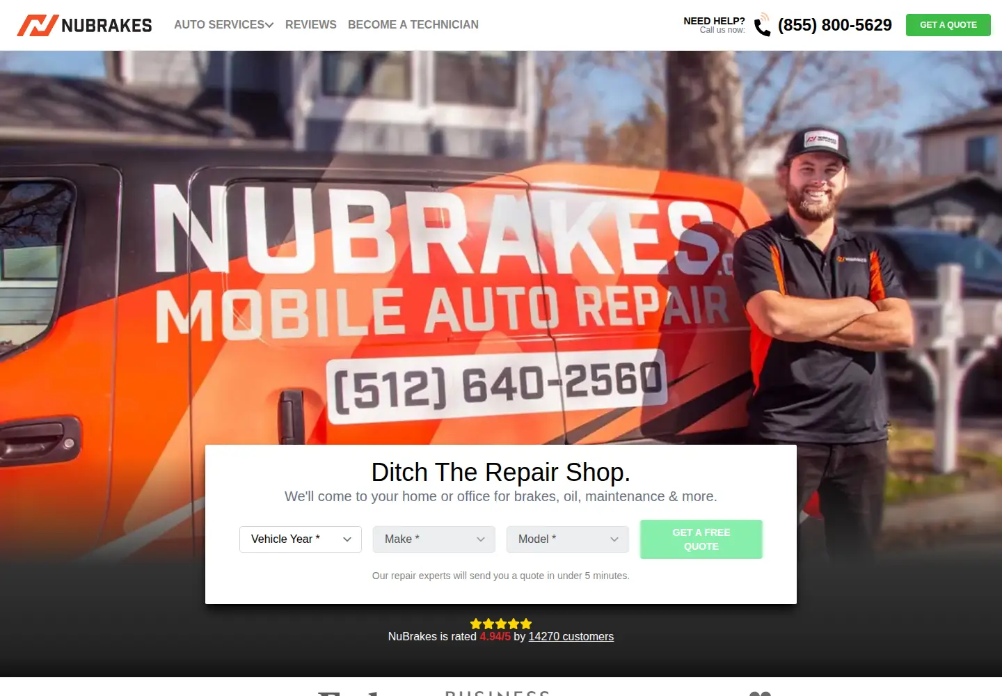 Captured homepage of nubrakes.com in the current scan