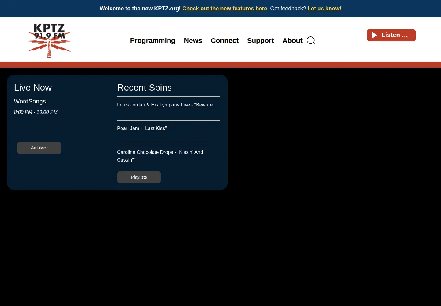 Screenshot of kptz.org