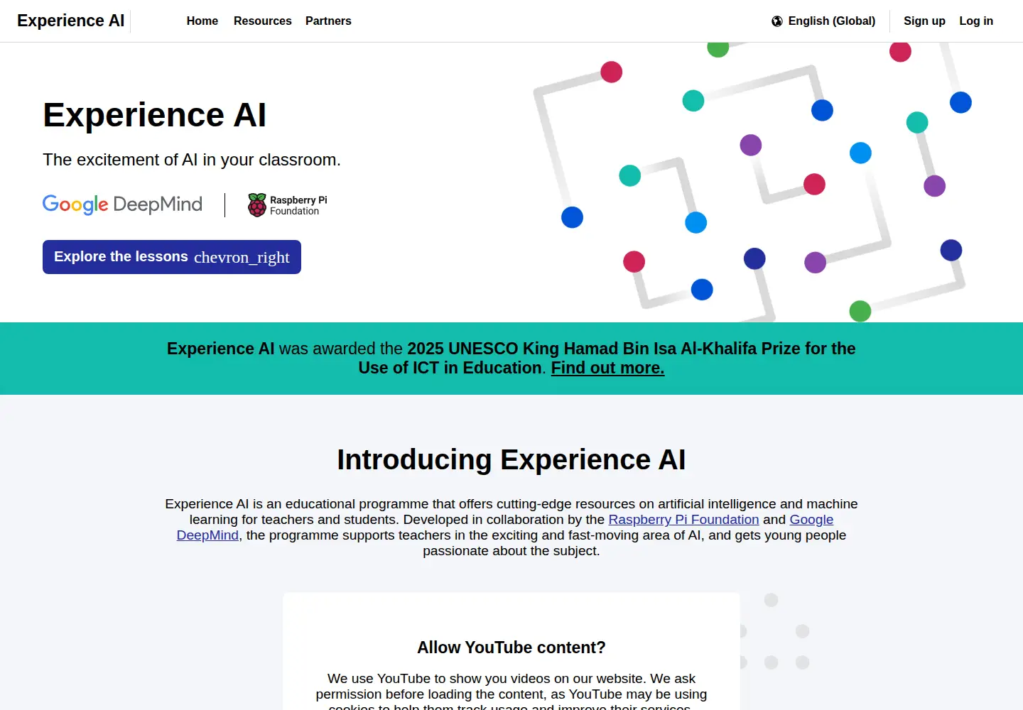 Screenshot of experience-ai.org