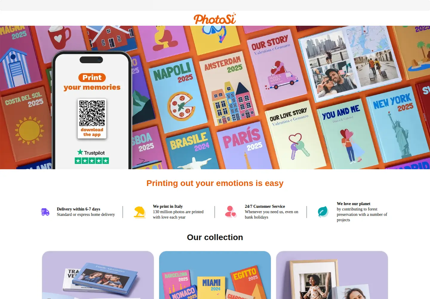 Captured homepage of photosi.com in the current scan