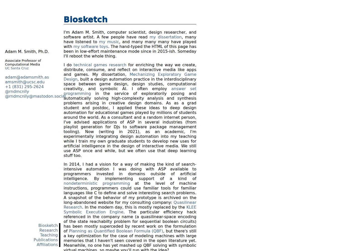 Captured homepage of adamsmith.as in the current scan