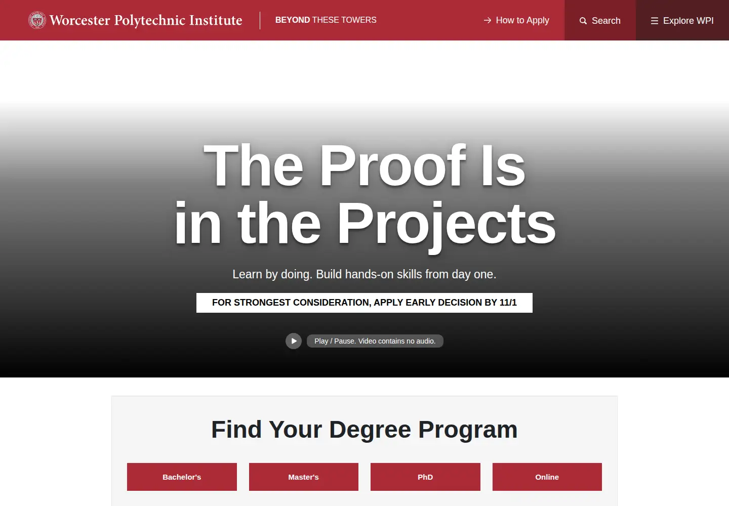 Screenshot of wpi.edu