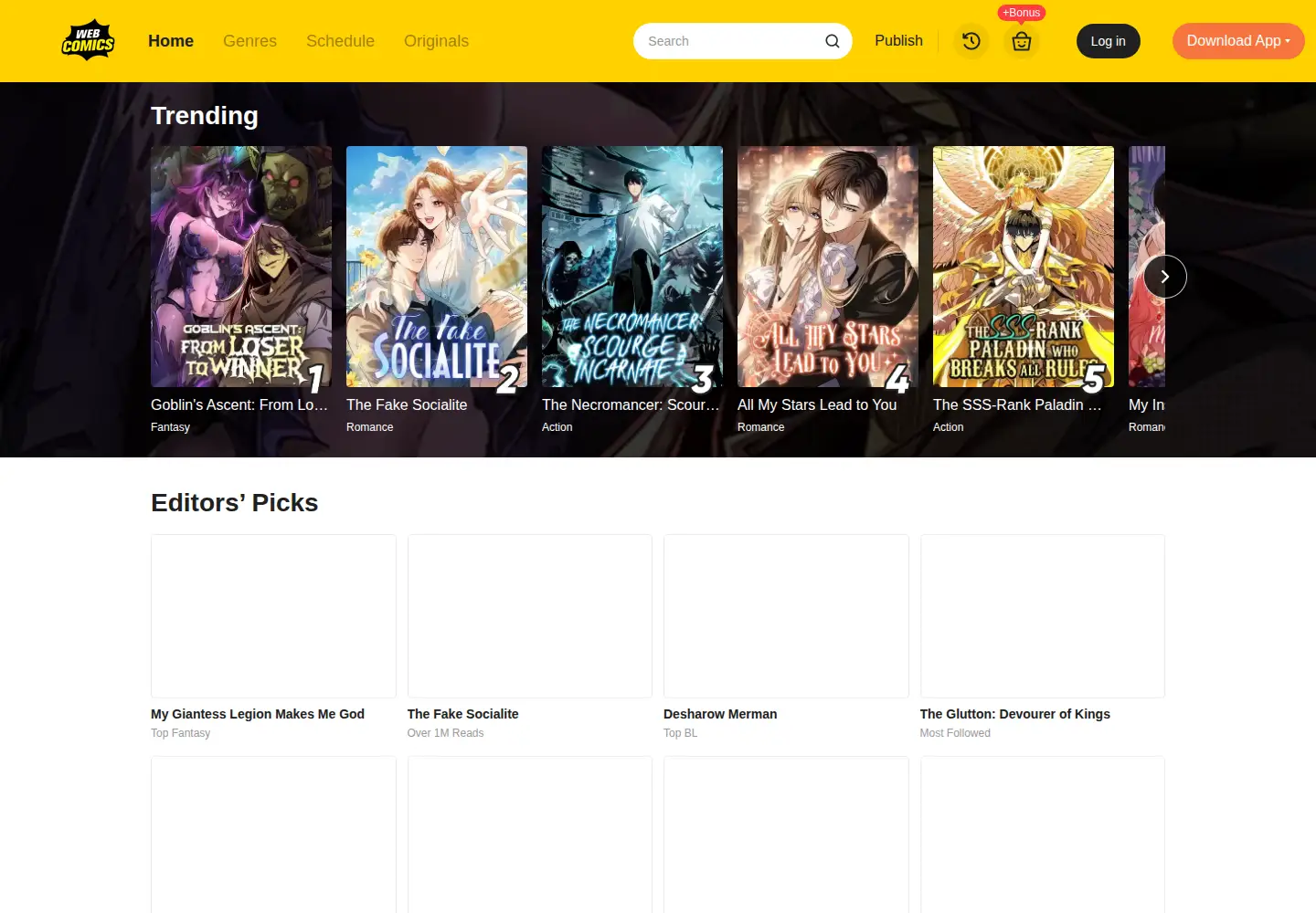 Screenshot of webcomicsapp.com