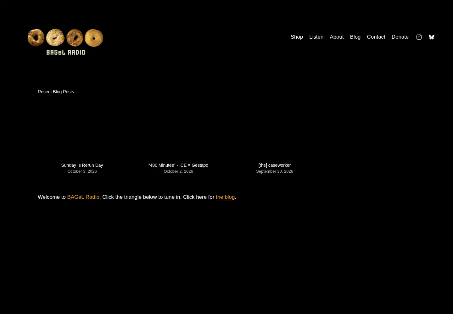 Screenshot of bagelradio.com