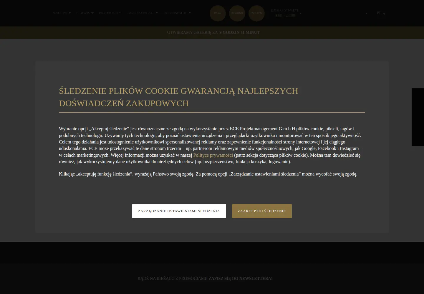 Screenshot of galeriakrakowska.pl