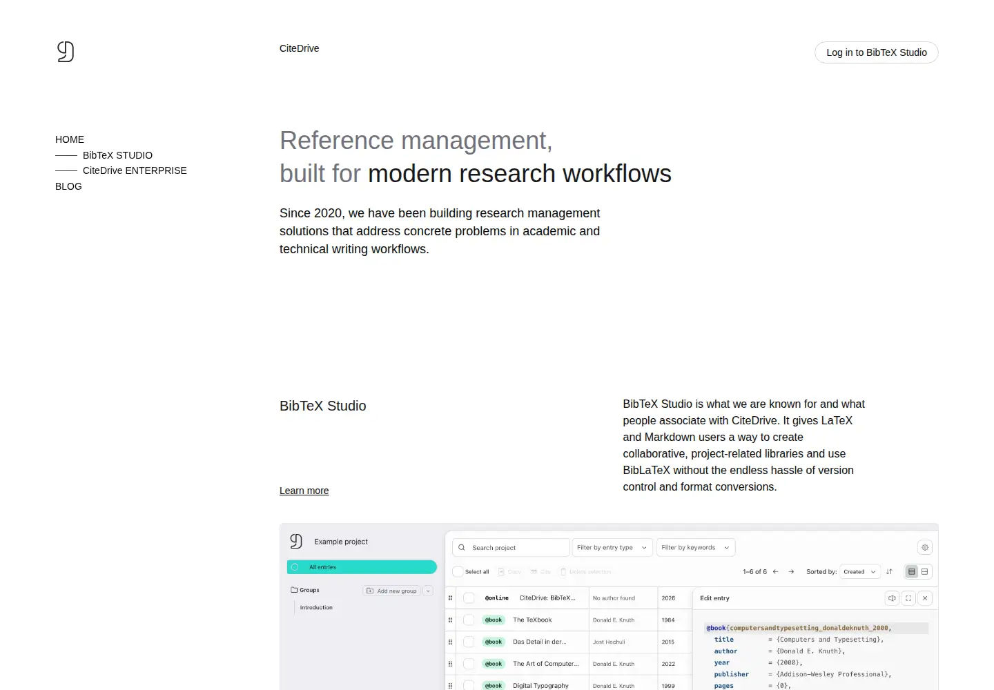 Screenshot of citedrive.com